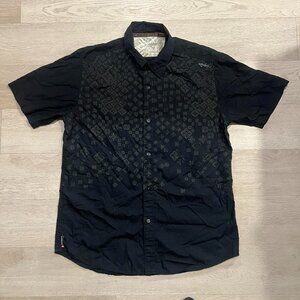 Y2K Quiksilver Skater Biker Button Up Short Sleeve Shirt